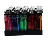 Isqueiro Chama Lighter Transparente CX 50 Und
