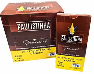 Palheiro Paulistinha Tradicional Display Com 10 Maços C/ 20 Unidades